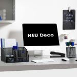 Neudeco Desk Organizers and Accessories, Office Supplies Mesh Desk Organizer Caddy with Drawer 6 Compartments + Pen Holder / 72 Paper Clips Binder Clips Set, Black Desktop Organizer for Home Office - Image 6